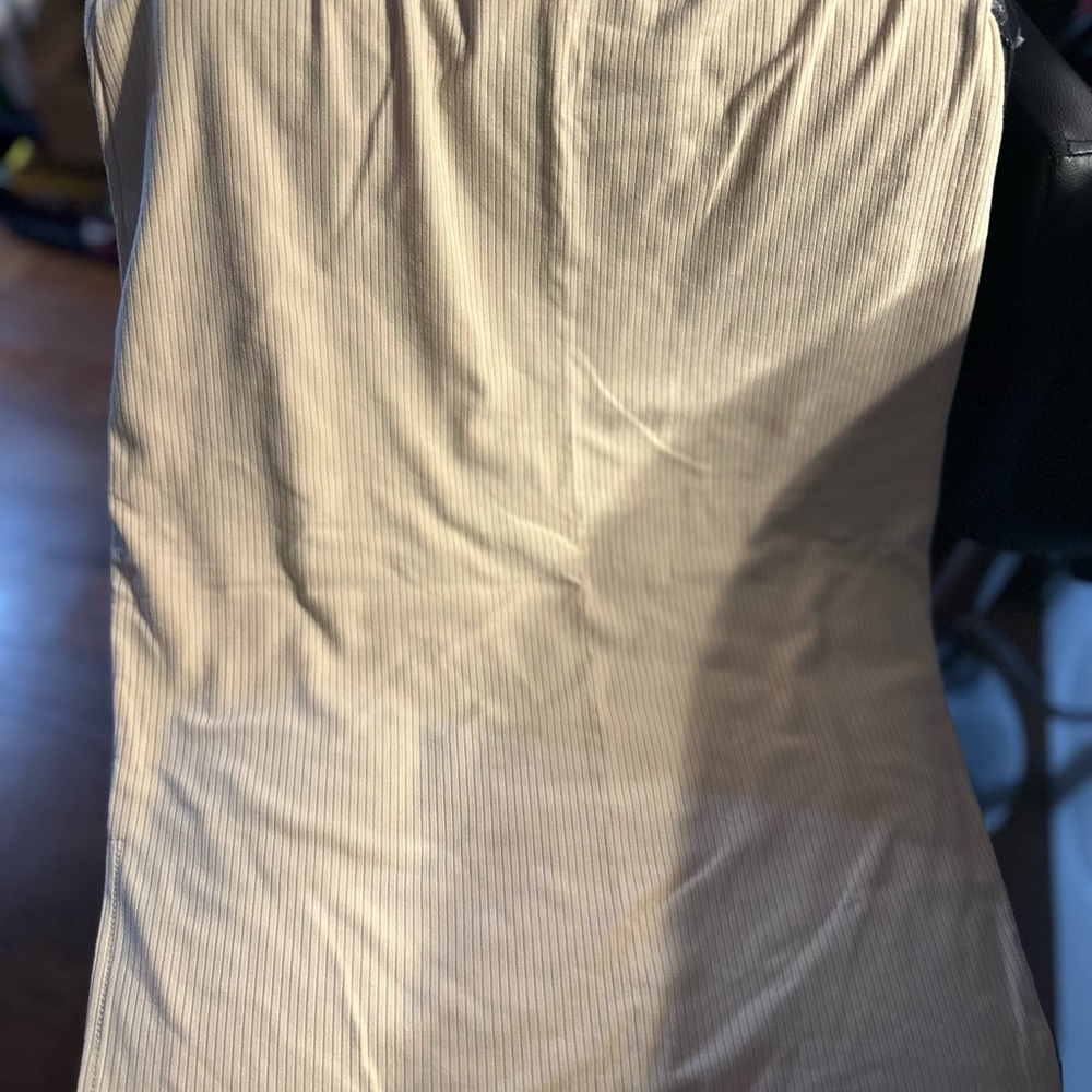 Light Beige Ribbed Stretch Skirt M